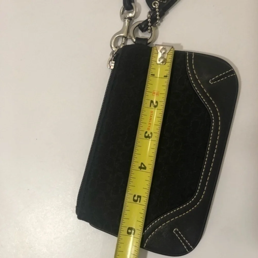 Coach signature black wristlet